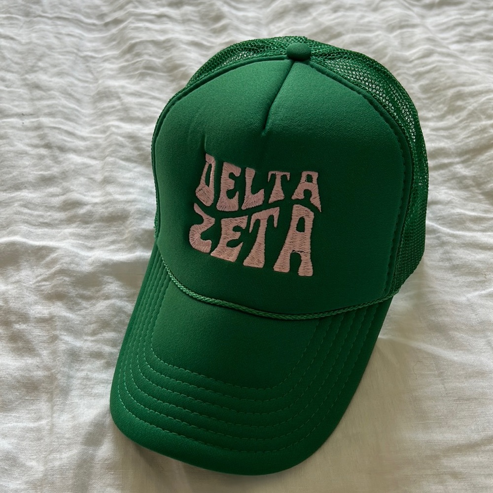 Green Delta Zeta trucker hat